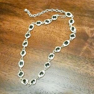 Silverstone necklace with black stones